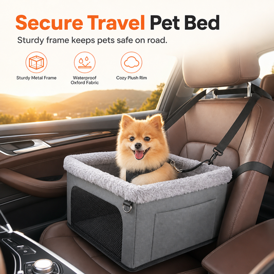 🐶! Heavy-duty metal frame, waterproof Oxford fabric, safety leash – protects your dog & seats. 🛡️