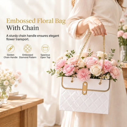 ⏰Rectangular Gift Bag with Handles for Bouquet Wrapping, Floral Arrangements and Gifts